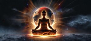 "मंगलवार साधना के दौरान ध्यानमग्न साधक, हनुमान पूजा और मूलाधार चक्र संतुलन के साथ शक्ति जागरण का प्रतीक चित्र"