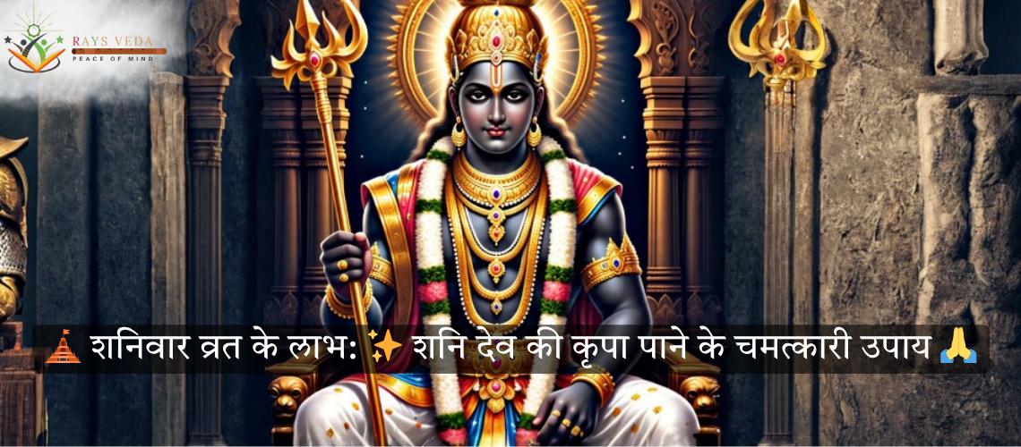 शनिवार व्रत के लाभ दर्शाती पूजा करती महिला की छवि — शनि दोष से मुक्ति और लक्ष्मी कृपा प्राप्ति का प्रतीक